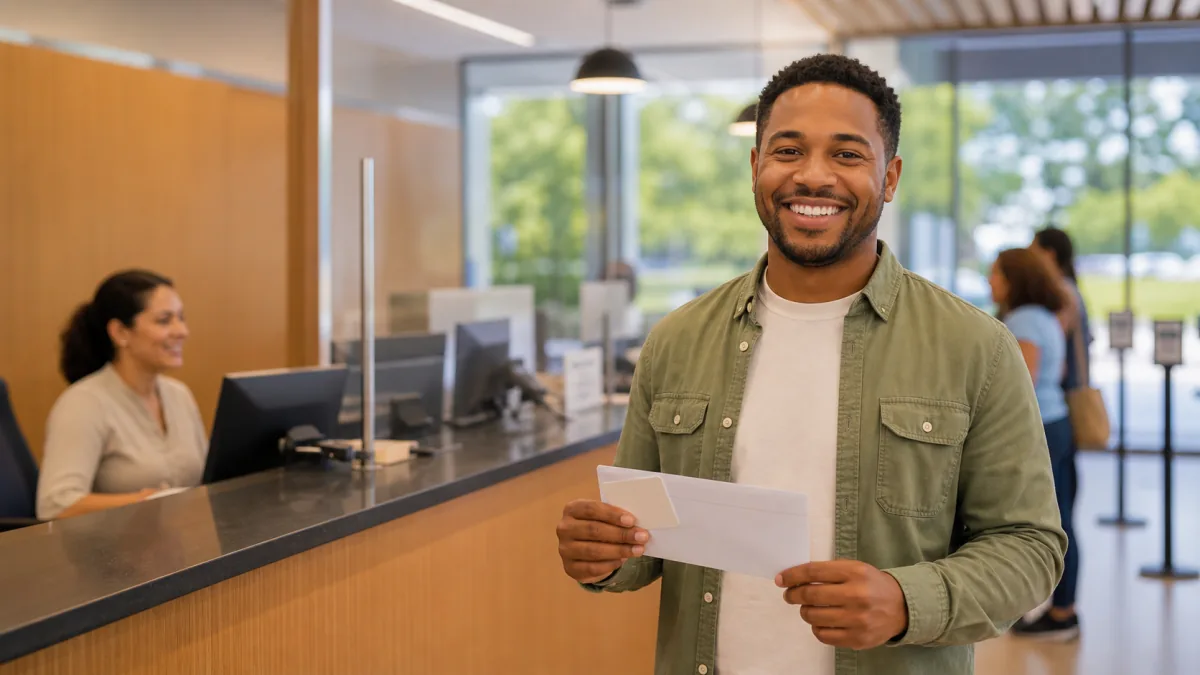 Driver renewing Georgia driver's license online via DDS 2 GO app