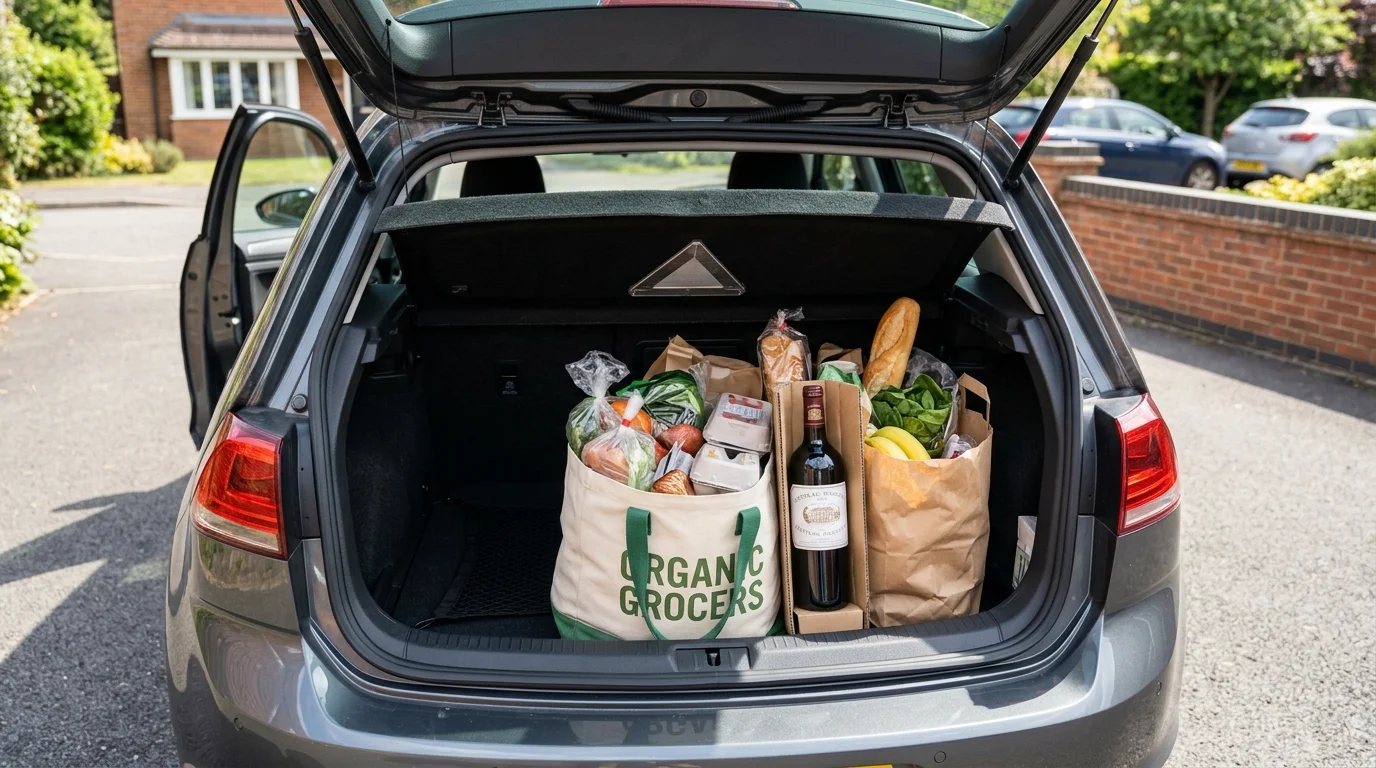 Open container of alcohol stored legally inside a locked vehicle trunk