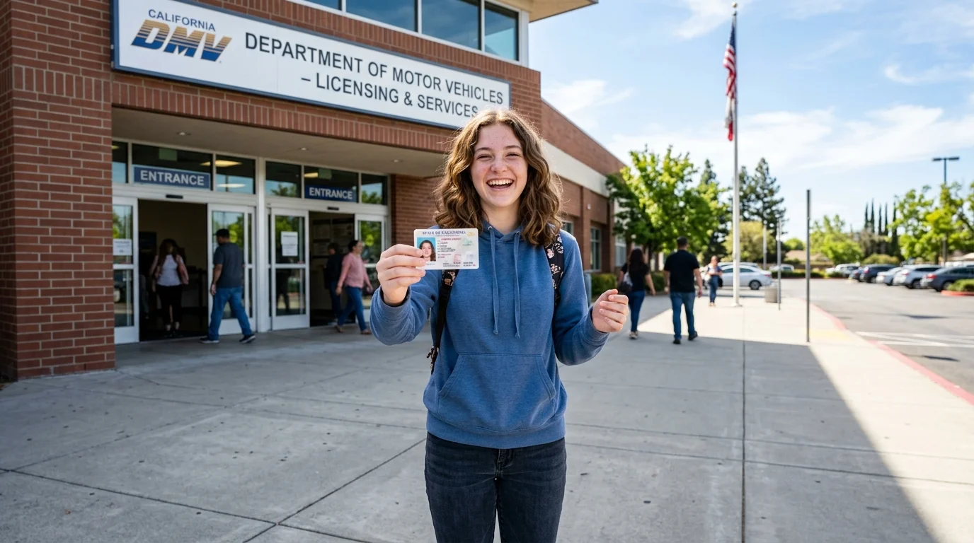 Map of US showing learner permit minimum ages ranging from 14 to 16 years old