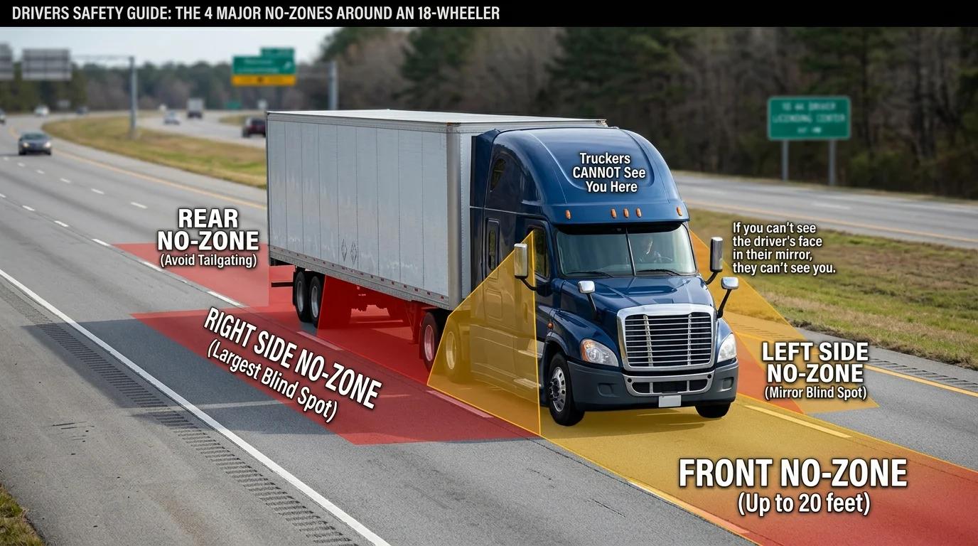 Commercial truck classifications showing tractor-trailers, dump trucks, and passenger transport buses