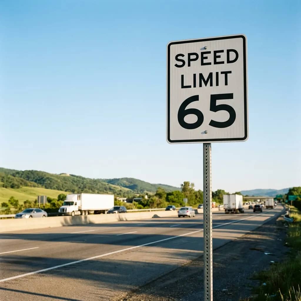 Highway Speed Limit 65 MPH Sign