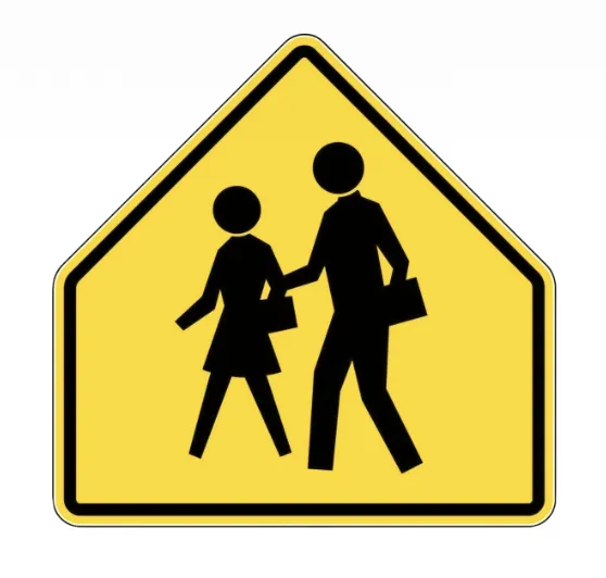 California School Crossing Warning Sign Meaning