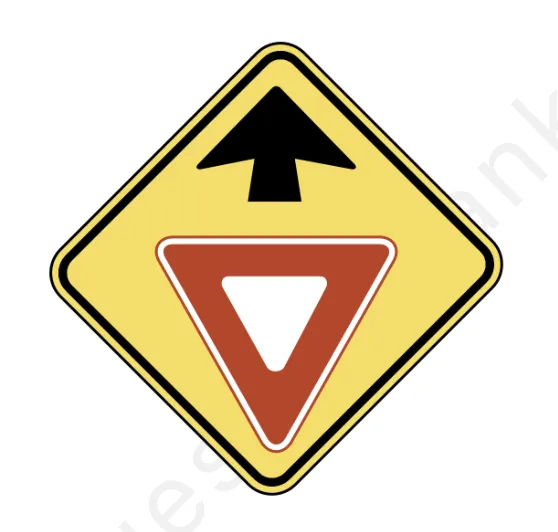 California Yield Ahead Warning Sign