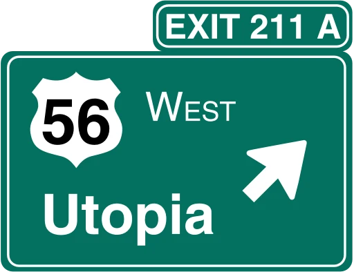 Official United States Freeway Exit Direction Sign Road Sign