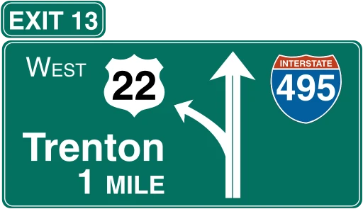 Official United States Left Exit Plaque Road Sign