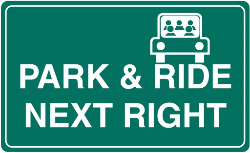 Official United States Park and Ride Commuter Lot Road Sign