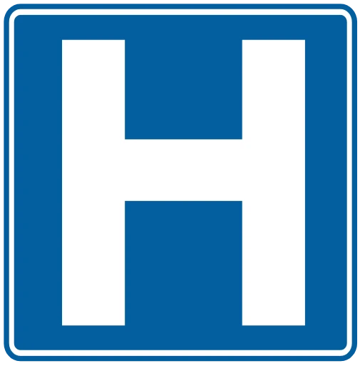 Official United States Hospital Service Sign Road Sign