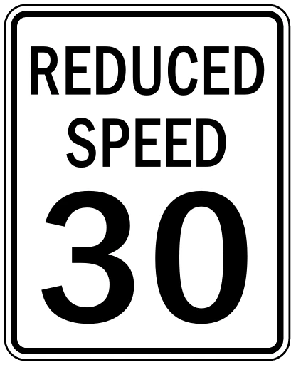 Official United States Work Zone Speed Limit Road Sign