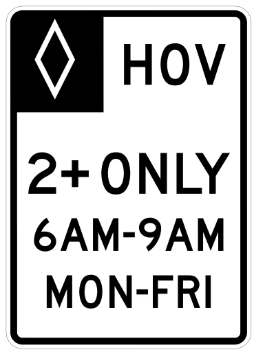 Official United States Carpool / Preferential Lane Sign Road Sign