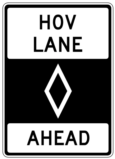 Official United States End Preferential Lane Road Sign