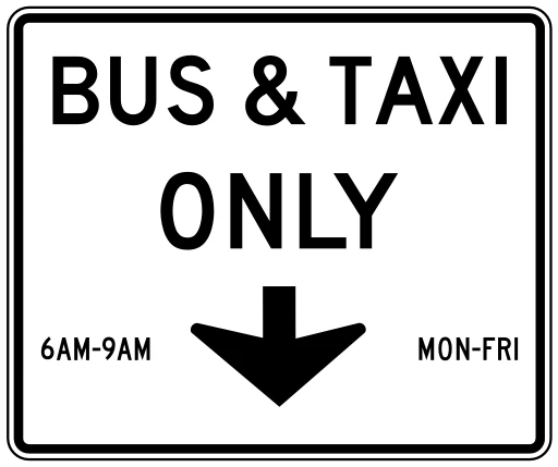 Official United States Bus Lane Only Road Sign