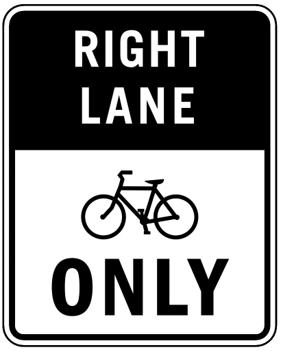 Official United States Designated Bicycle Lane Road Sign