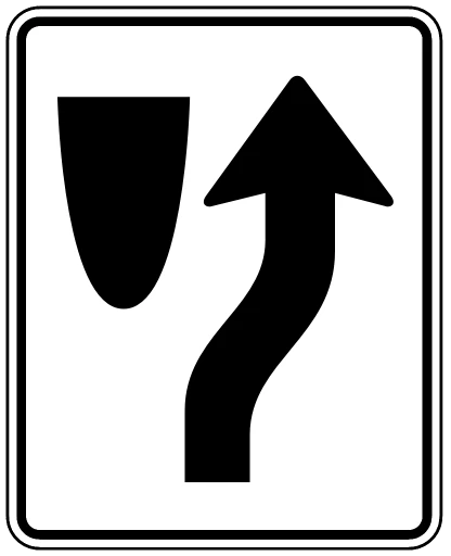Official United States Keep Right of Divider Road Sign