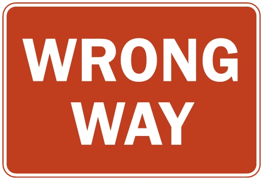 Official United States Wrong Way Sign Road Sign