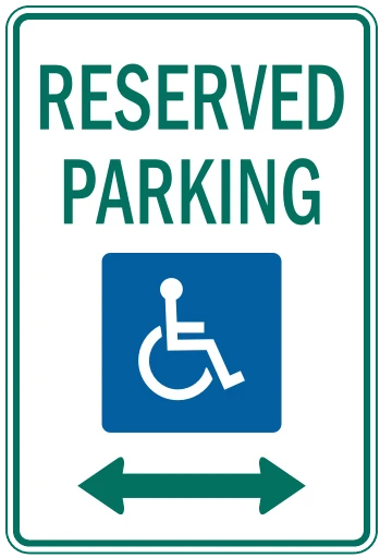 Official United States Reserved Parking for Persons with Disabilities Road Sign