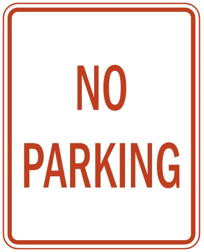 Official United States No Parking Symbol Sign Road Sign
