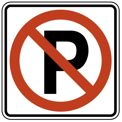 Official United States No Parking on Pavement Road Sign