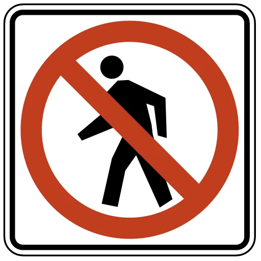Official United States No Pedestrian Crossing Road Sign