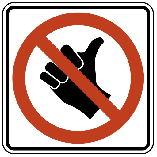 Official United States No Hitchhiking Road Sign
