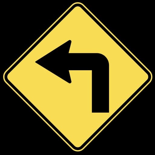Official United States Sharp Turn Ahead Road Sign