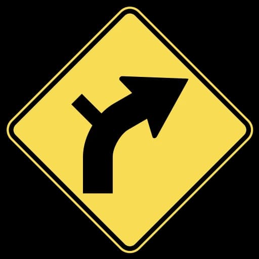 Official United States Intersection in Curve Ahead Road Sign