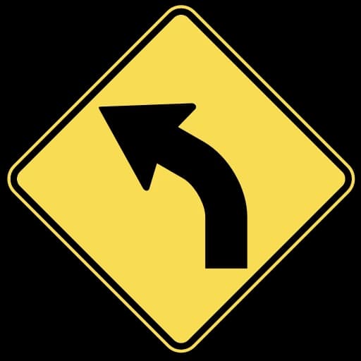 Official United States Curve Ahead Road Sign