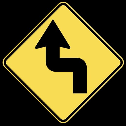 Official United States Reverse Turn (Sharp S-Turn) Road Sign