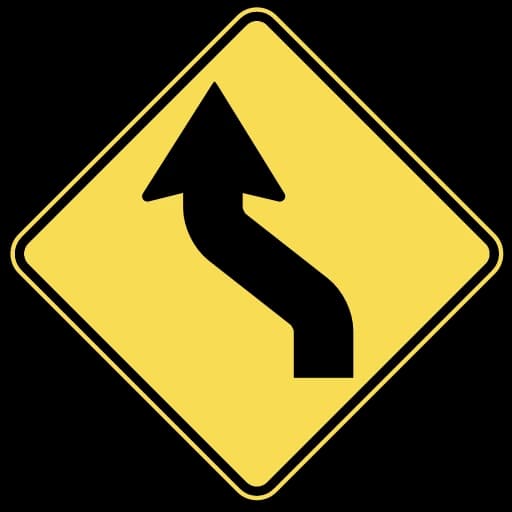 Official United States Reverse Curve Ahead Road Sign