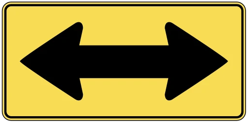 Official United States Two-Direction Large Arrow Road Sign