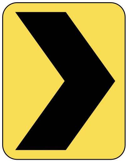 Official United States Chevron Alignment Sign Road Sign