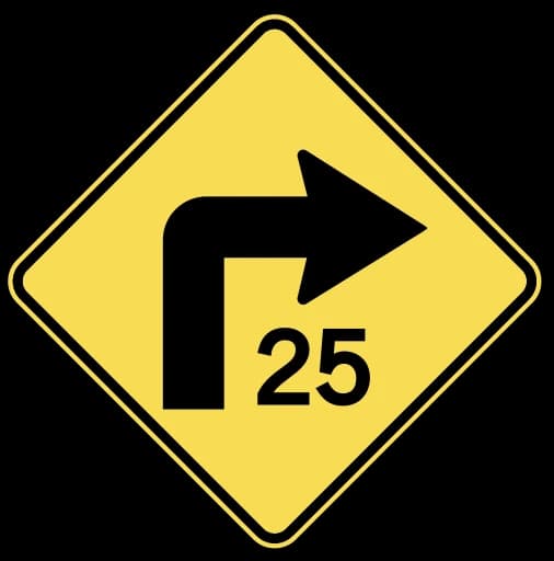 Official United States Hairpin Curve Ahead Road Sign