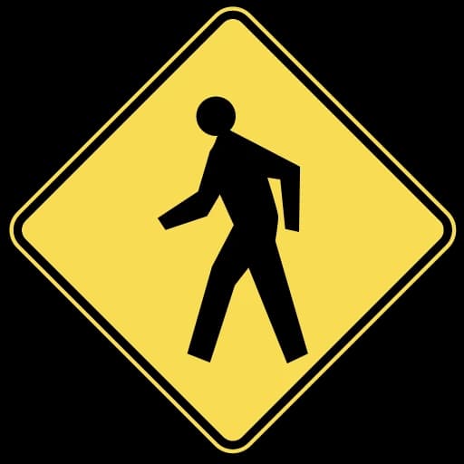 Official United States Pedestrian Crossing Ahead Road Sign