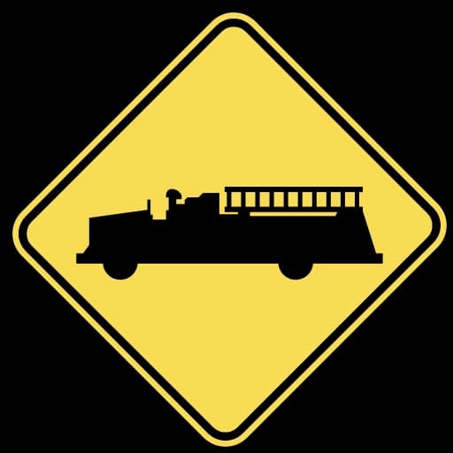 Official United States Emergency Vehicle / Fire Station Ahead Road Sign