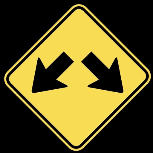 Official United States Double Arrow (Pass on Either Side) Road Sign