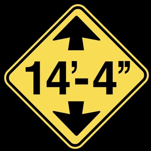 Official United States Low Clearance Overhead Road Sign