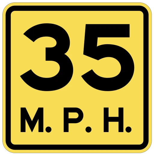 Official United States Advisory Speed Plaque Road Sign