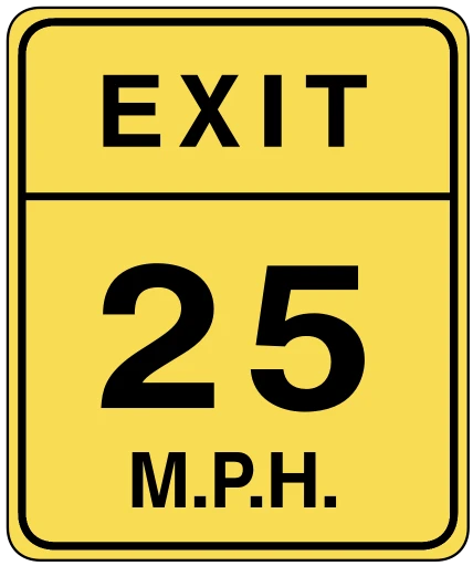 Official United States Exit Advisory Speed Sign Road Sign