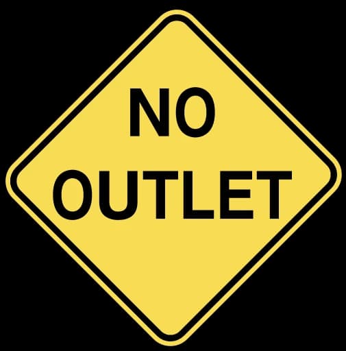 Official United States No Outlet Ahead Road Sign