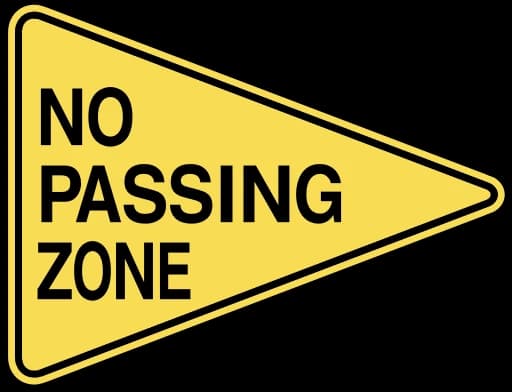 Official United States No Passing Zone Road Sign