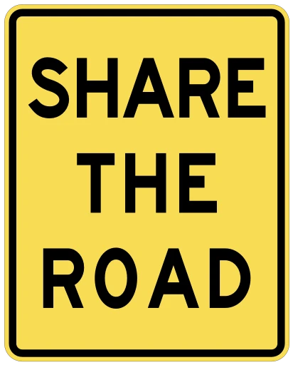 Official United States Share the Road Plaque Road Sign