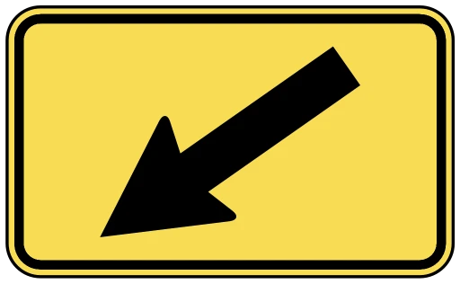 Official United States Downward Diagonal Arrow Plaque Road Sign