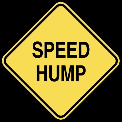 Official United States Speed Hump Ahead Road Sign