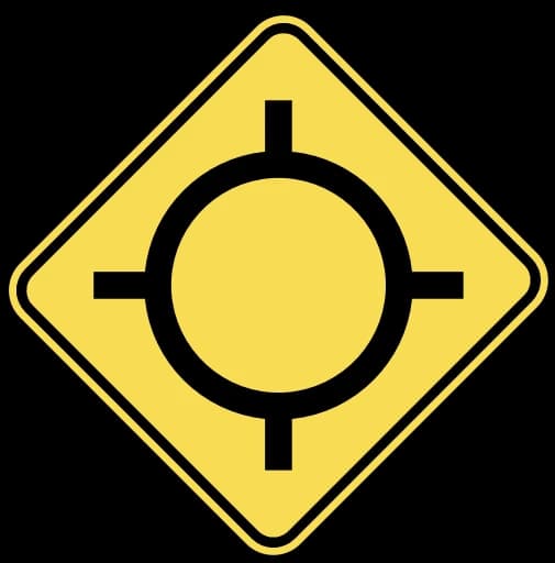 Official United States Roundabout Ahead Road Sign