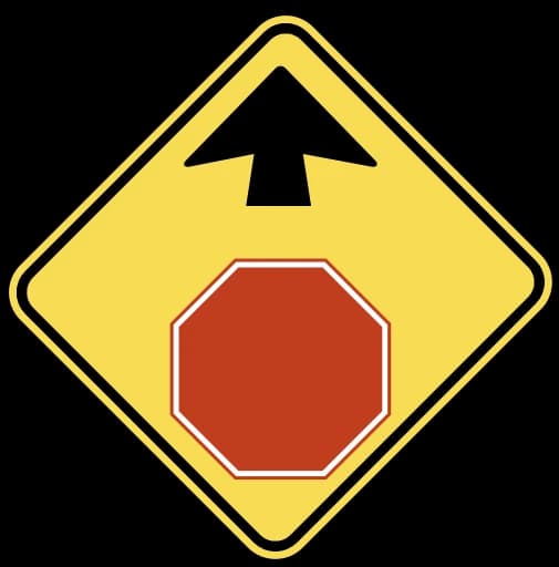 Official United States Stop Ahead Road Sign