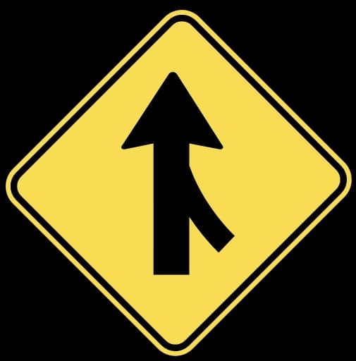 Official United States Merging Traffic Road Sign