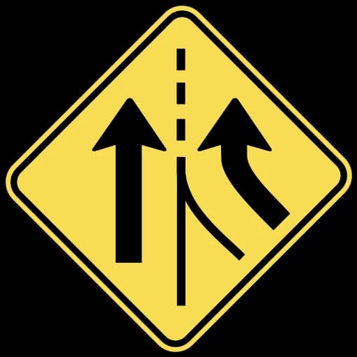 Official United States Added Lane (No Merge Required) Road Sign