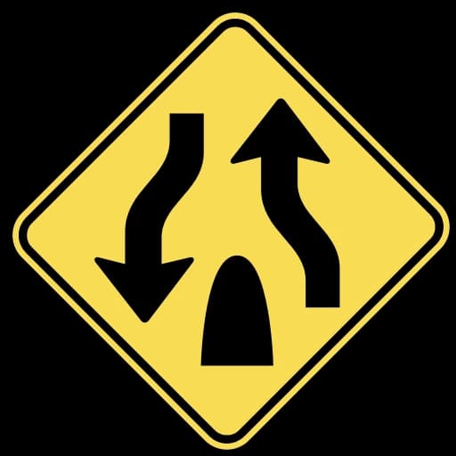 Official United States Divided Highway Ends Road Sign