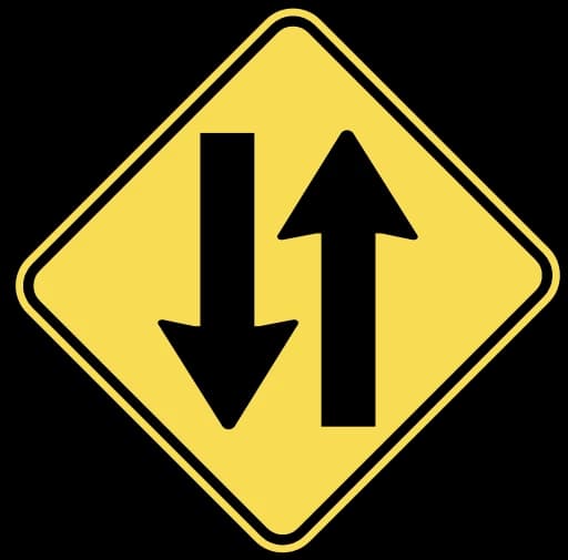 Official United States Two-Way Traffic Ahead Road Sign