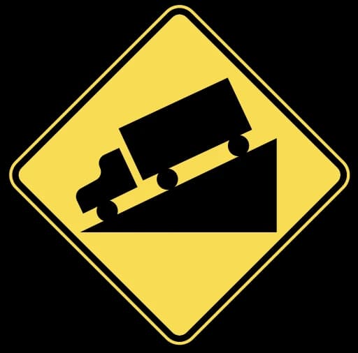 Official United States Steep Hill / Grade Ahead Road Sign