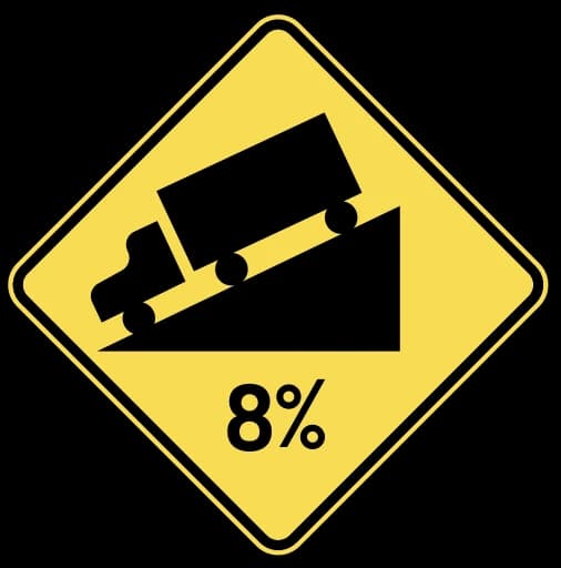 Official United States Hill with Distance Plaque Road Sign